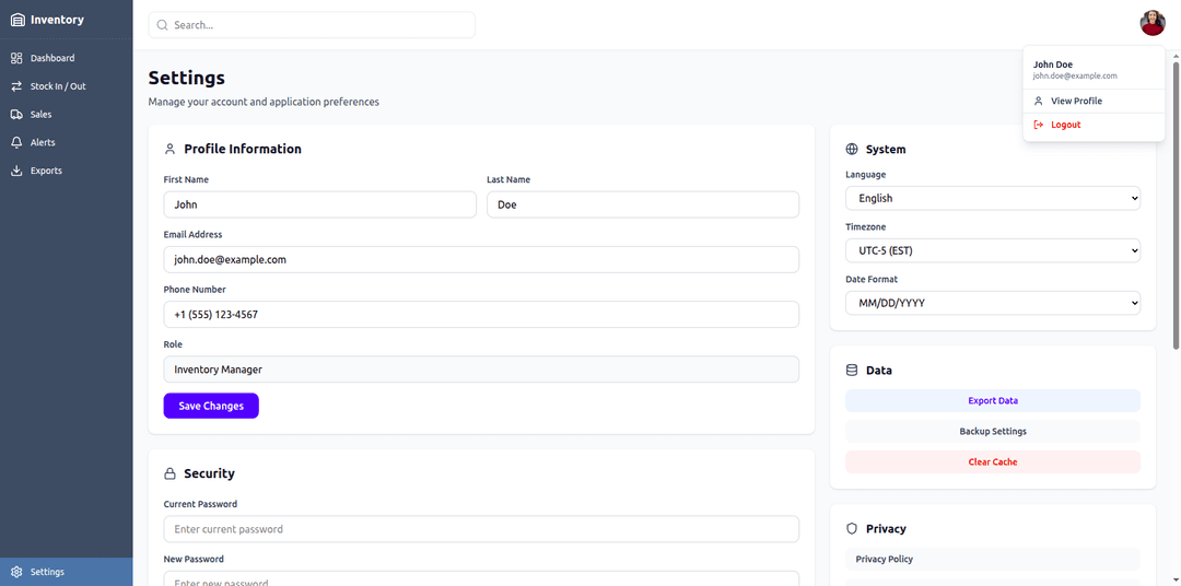 Inventory Management Tool